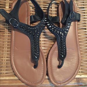 Top Moda dark gray spiked sandals